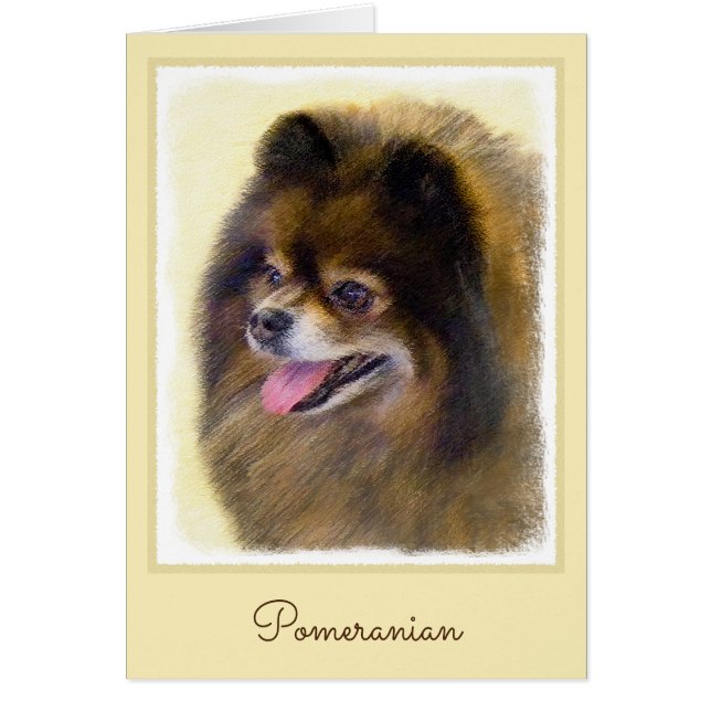 Peinture Poméranienne Noir et Tan Art Chien origin (Devant)