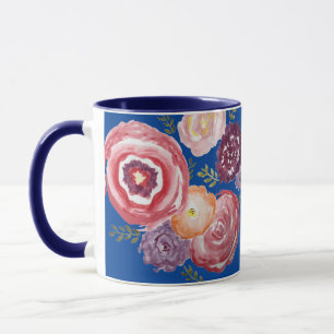Peinture rose Fleur Bouquet de café Mug