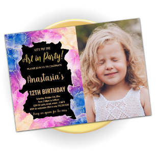 Peinture rose or Invitations Anniversaire Avec Pho