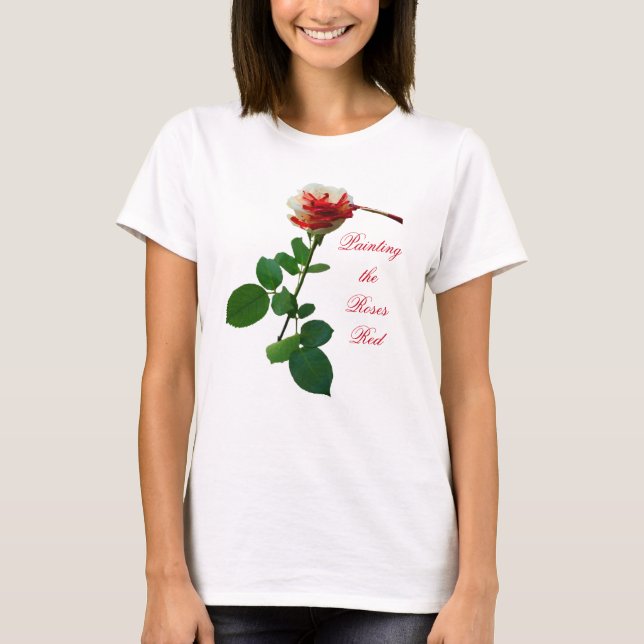 Peinture Rose rouge 5 T-shirt (Devant)