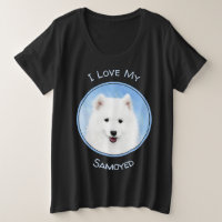 Peinture Samoyed Puppy - Jolie Art Original Chien