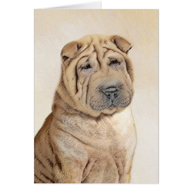 Peinture Shar Pei - Cute Original Chien Art (Devant)