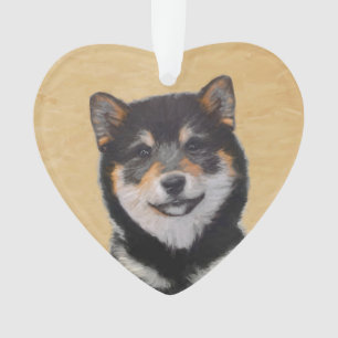 Peinture Shiba Inu (Noir et Feu) - Art Canin