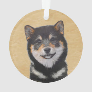 Peinture Shiba Inu (Noir et Tan) - Art Chien