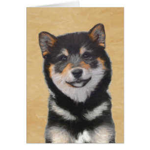 Peinture Shiba Inu (Noir et Tan) - Art Chien