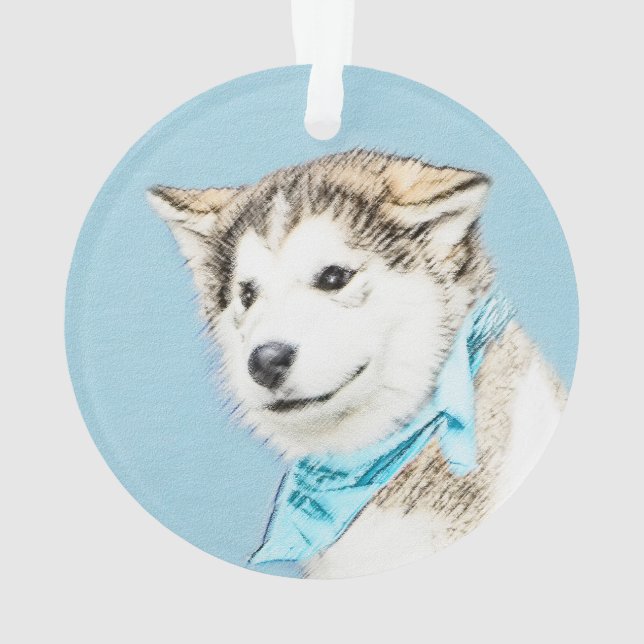 Peinture Sibérienne Husky Puppy - Art Chien origin (dos)