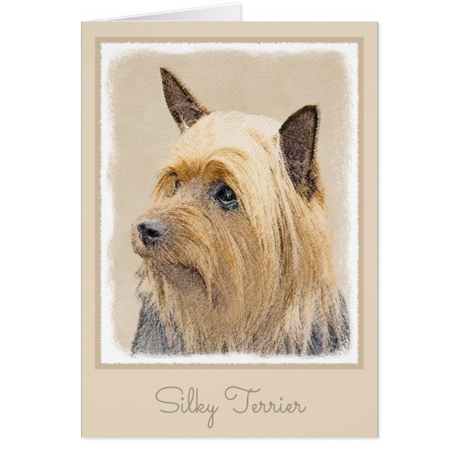 Peinture Silky Terrier - Cute Original Chien Art (Devant)