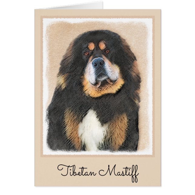 Peinture Tibétaine Mastiff - Joli art original chi (Devant)