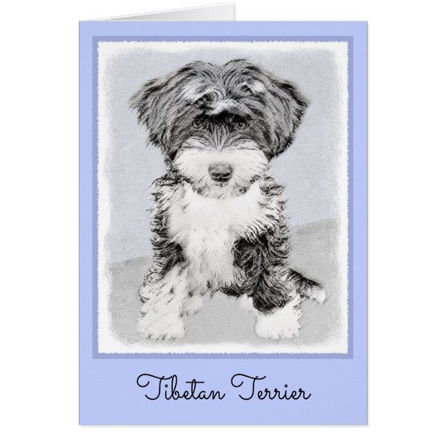 Peinture Tibétaine Terrier - Cute Original Chien A (Devant)