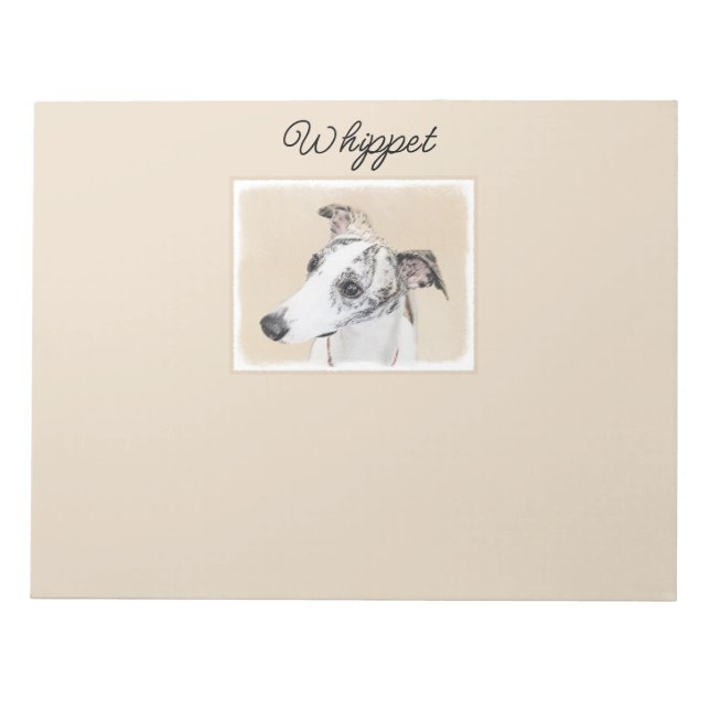 Peinture Whippet - Bloc-notes original pour chien  (Devant)