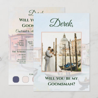 Peintures de Venice Groomsman Proposition Carte ph