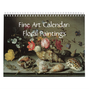 Peintures florales de calendrier de beaux-arts