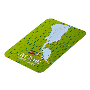 Peipussee Estland und Russland Seekarte Magnet