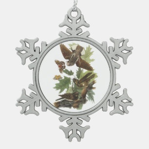 Peitsche-arm-werden Sie durch Audubon Schneeflocken Zinn-Ornament