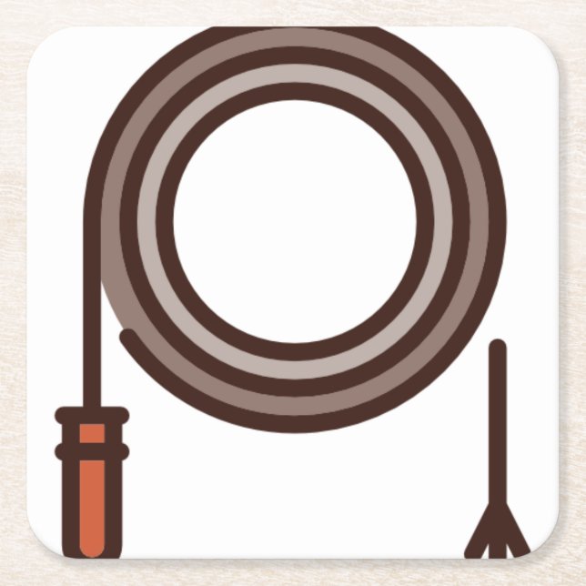 Peitsche Rechteckiger Pappuntersetzer (Vorderseite)