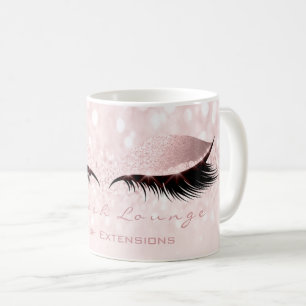 Peitschen-Erweiterungs-Studio-Pastellrosa-Make-up Kaffeetasse