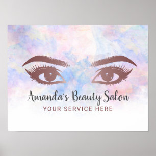 Peitschen u. Brauen-Salon-Maskenbildner-Aquarell Poster