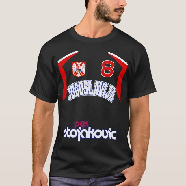 Peja Stojakovic Retro Jugoslawien Euro Basketball  T-Shirt (Vorderseite)