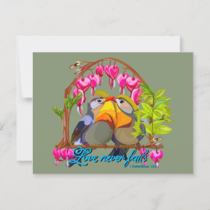 Pekin Robins - Leiothrix Liebe Versage nie Postkarte
