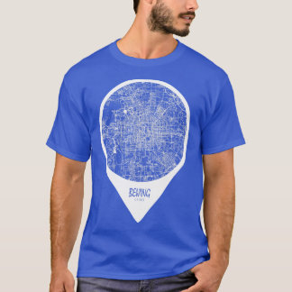 Peking China City Map Button T-Shirt