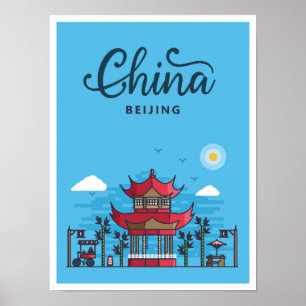 Peking China Kunst, Dichtung und Musik Poster