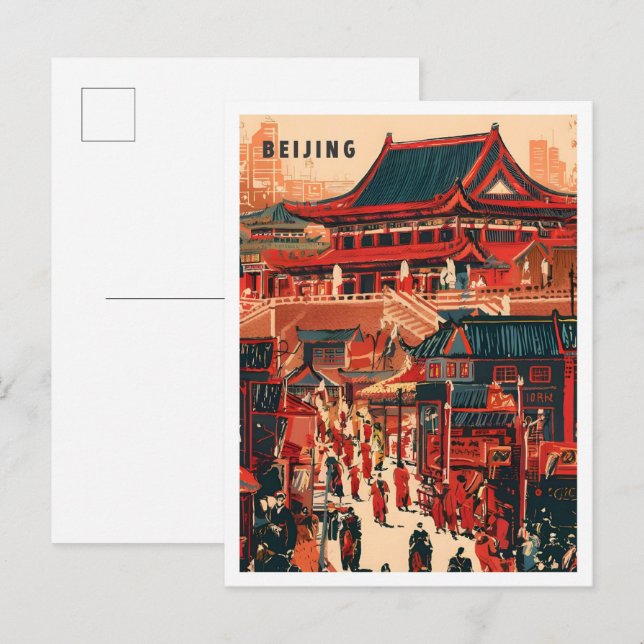 Peking China Kunst, Dichtung und Musik Postkarte (Vorne/Hinten)