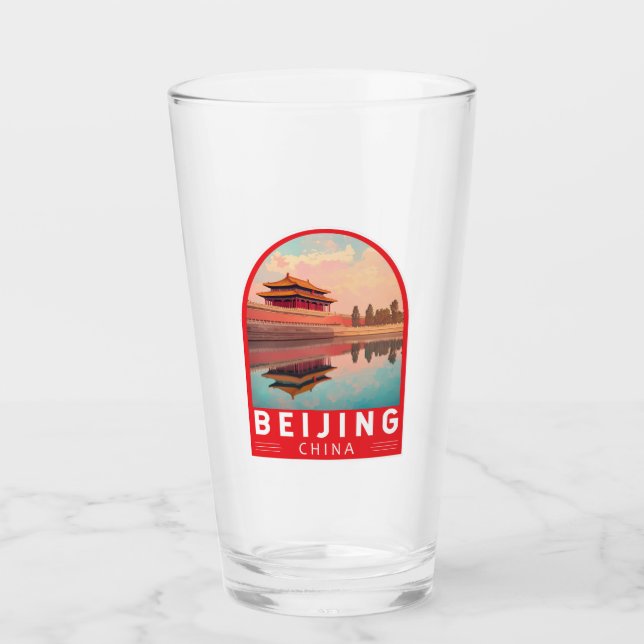 Peking China Reise Kunst Emblem Glas (Vorderseite)