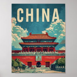 Peking China Tiongkok Vintag Berühmter Reiseort Poster