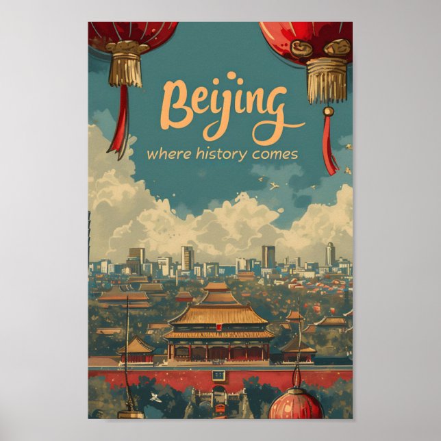 Peking China Vintage Kunst Poster (Vorne)