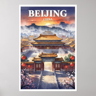 Peking China Vintage Reise Poster