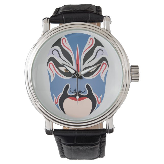 Peking Opernschminke Lu Meng Armbanduhr (Vorderseite)
