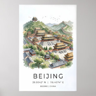 Peking Wandkunst Druck, Kaiserliche Dächer Poster