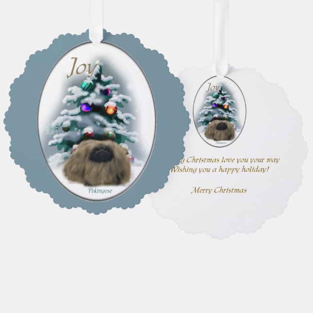 Pekinger Weihnachten Ornament Karte (Vorderseite/Rückseite)