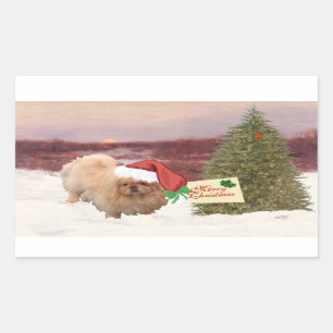 Pekinger Weihnachten Rechteckiger Aufkleber