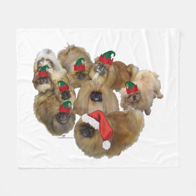 Pekinger Weihnachtsgruppe Fleecedecke (Vorderseite (Horizontal))