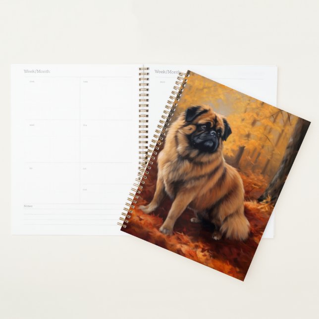 Pekingese à l'automne Feuilles automne Inspire (Devant avec enveloppe)