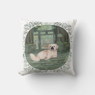 Pekingese am Orientalischen Tor Kissen