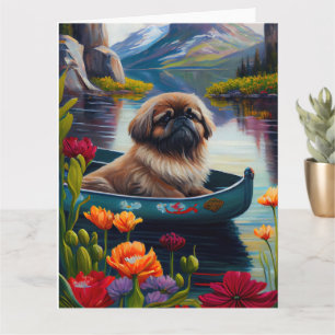Pekingese auf dem Paddle: Ein Landschaftliches Abe Karte