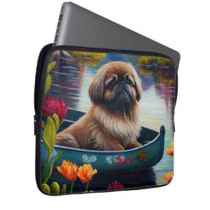 Pekingese auf dem Paddle: Ein Landschaftliches Abe Laptopschutzhülle