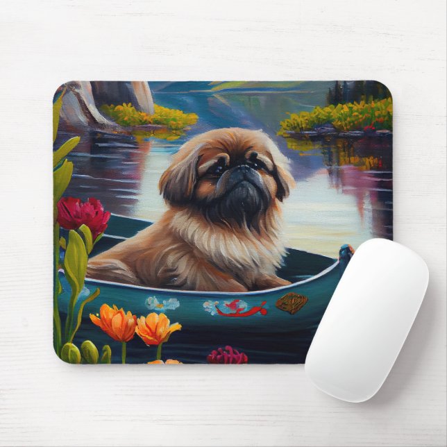 Pekingese auf dem Paddle: Ein Landschaftliches Abe Mousepad (Mit Mouse)