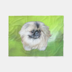 Pekingese auf Green Fleecedecke