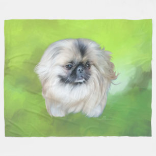 Pekingese auf Grün Fleecedecke