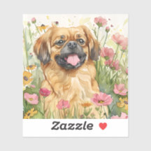 Pekingese Aufkleber – Aquarell-Design