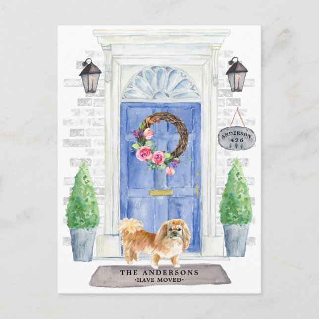 Pekingese Bewegungshinweis Postkarte (Vorderseite)