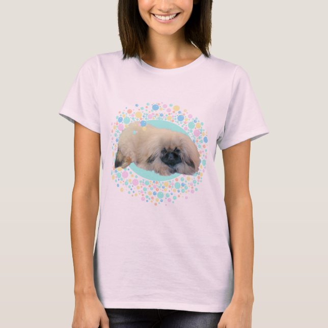 Pekingese Bubble Happy T-Shirt (Vorderseite)