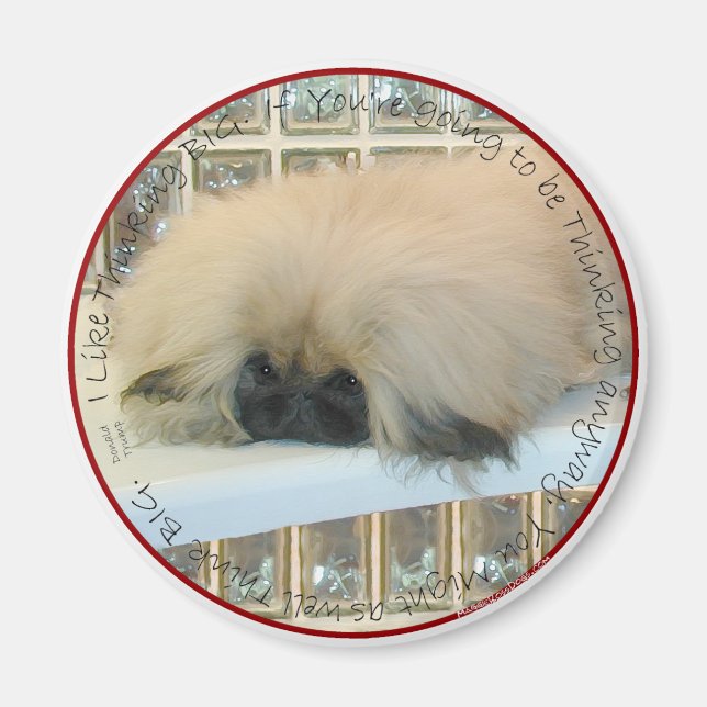 Pekingese Denken Big Magnet (Vorne)