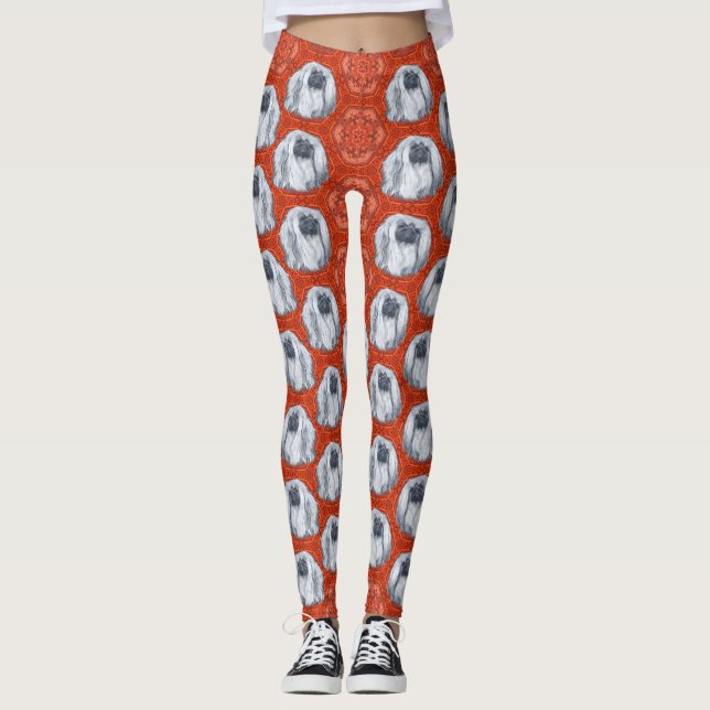 Pekingese Design Leggings (Vorderseite)