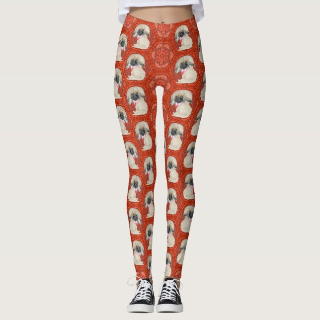 Pekingese Design Leggings (Vorderseite)