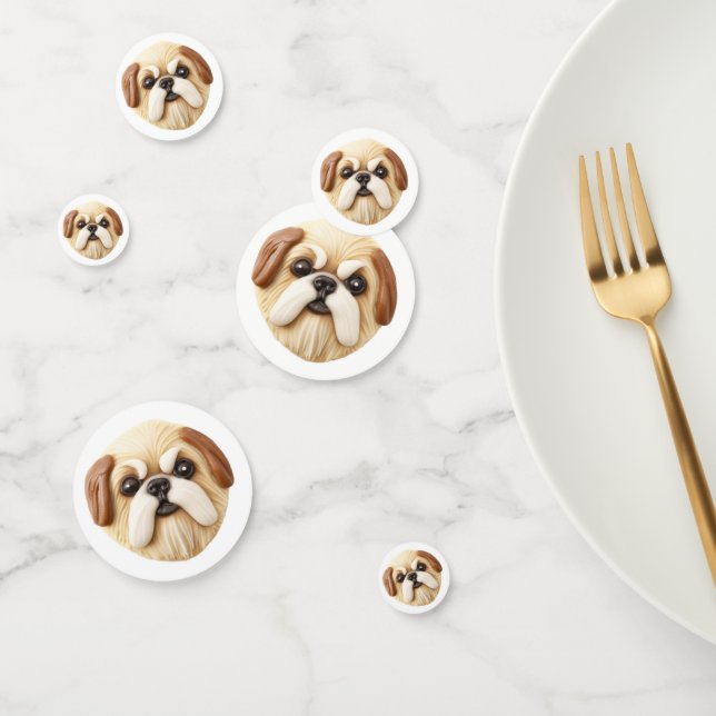 Pekingese Dog 3D Inspiriert Konfetti (Gruppe)