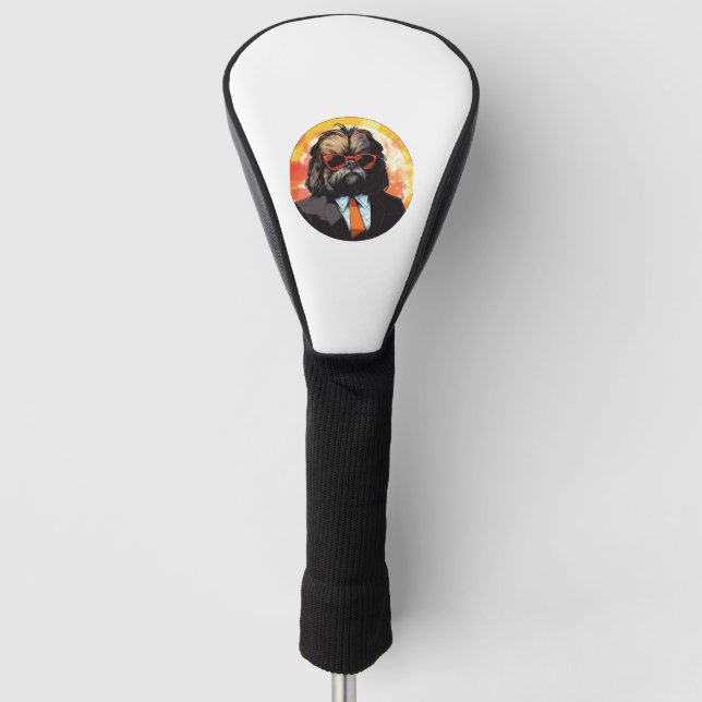Pekingese Dog Businessman Golf Headcover (Vorderseite)